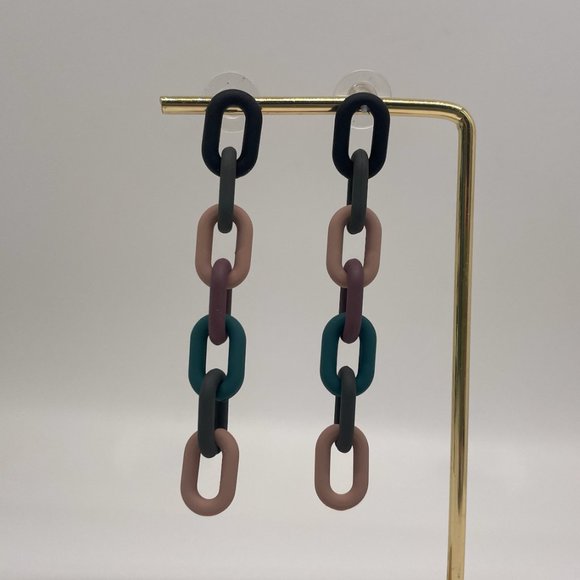 ⭐️✨ FREE Chain Link Boho Peasant Art Deco Farm Hipster Hippie Modern Earrings - Picture 8 of 8